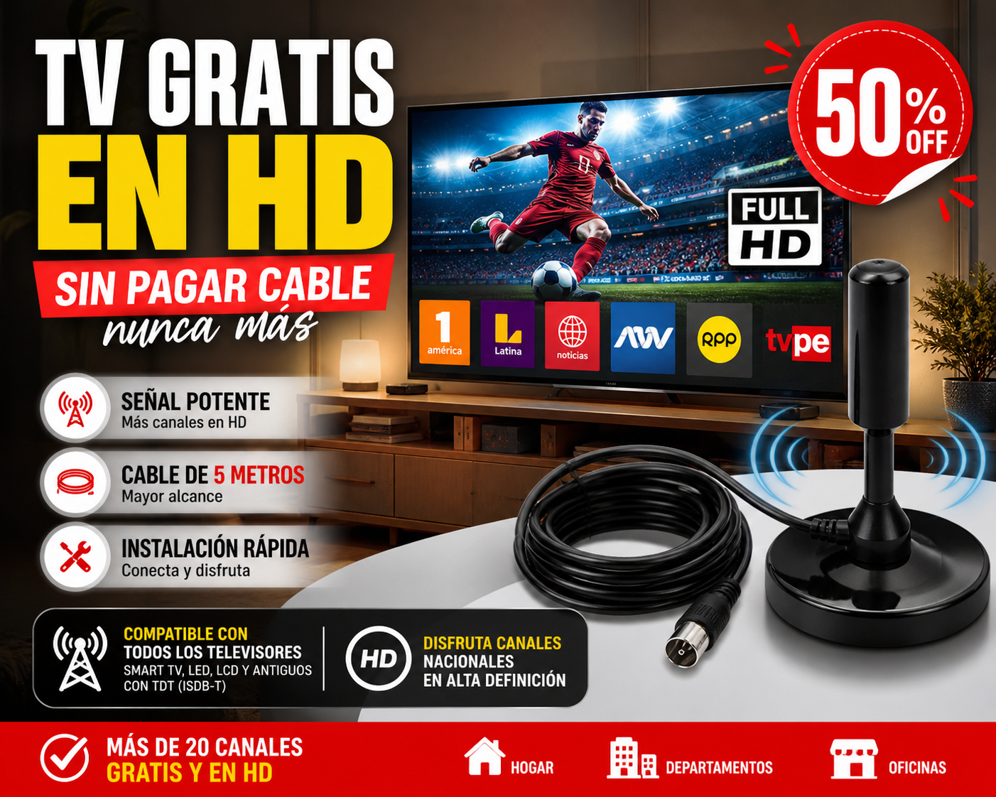 Antena TV Full HD